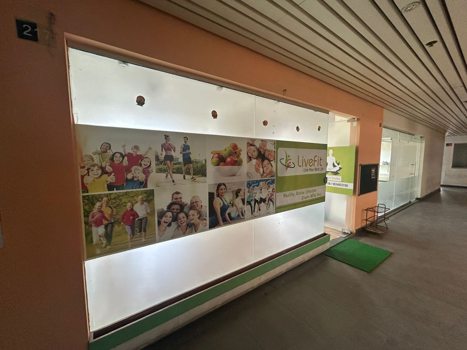 LiveFit studio entrance and branding